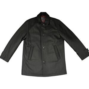 London Fog Men’s Black Wool Blend Insulated Coat Jacket Size M Classic